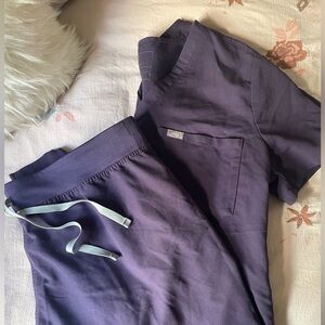 Figs Purple Scrubs (Top: L, Bottoms: XL Petite)